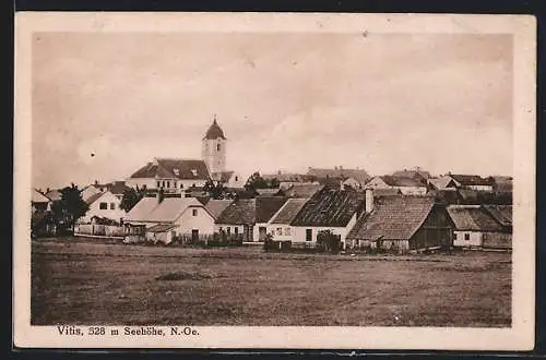 AK Vitis /N.-Oe., Teilansicht mit Kirchturm