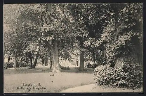 AK Burgdorf i. Hann., Motiv im Schlossgarten