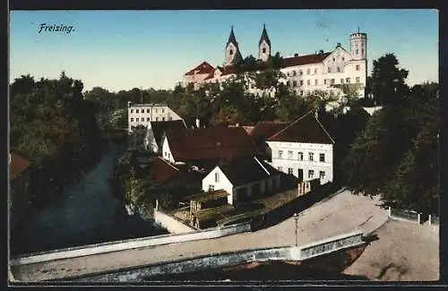 AK Freising, Teilansicht mit Schloss