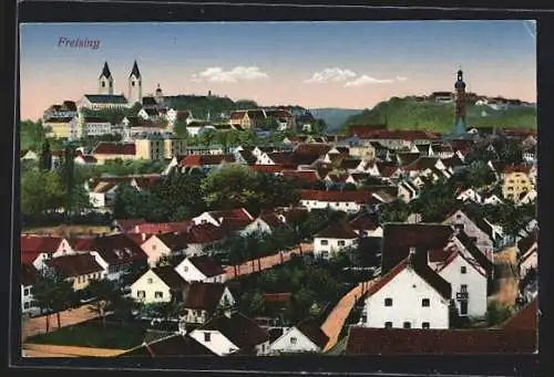 AK Freising, Blick über Dächer der Ortschaft