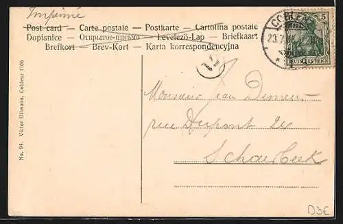 AK Ehrenbreitstein, Festung mit Dampfer Frauenlob