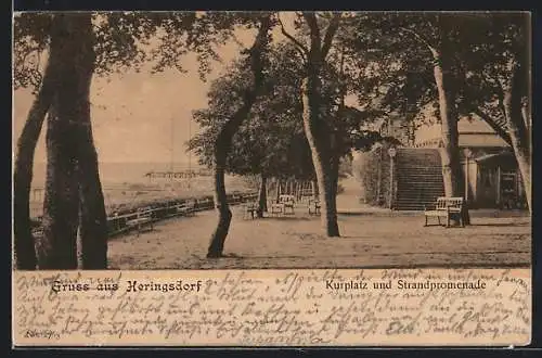 AK Heringsdorf / Seebad, Kurplatz und Strandpromenade