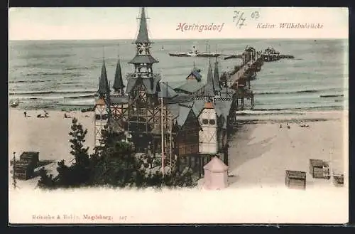 AK Heringsdorf / Seebad, Kaiser Wilhelmbrücke
