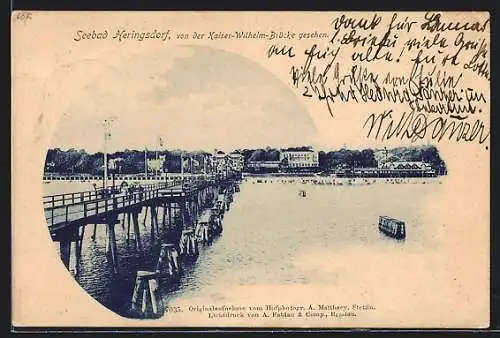 AK Heringsdorf / Seebad, Seebad von der Kaiser-Wilhelm-Brücke gesehen