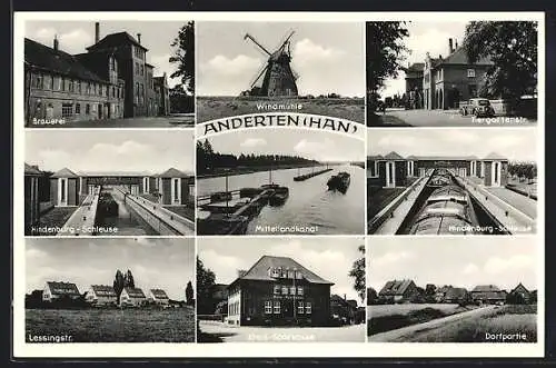 AK Hannover-Anderten, Brauerei, Hindenburg-Schleuse, Tiergartenstrasse
