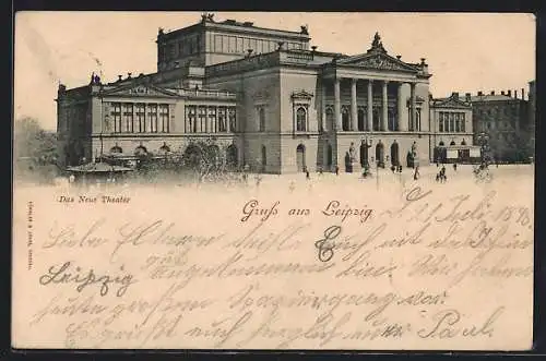AK Leipzig, Passanten am Neuen Theater