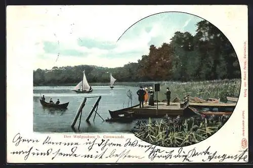 AK Korswandt, Wolgastsee mit Besuchern