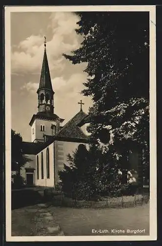 AK Burgdorf / Hannover, Blick zur Ev.-Luth. Kirche