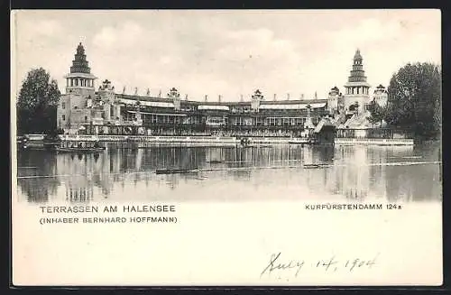 AK Berlin, Restaurant Terrassen am Halensee, Inh. Bernhard Hoffmann, Kurfürstendamm 124a