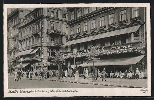 AK Berlin, Unter den Linden, Ecke Friedrichstrasse