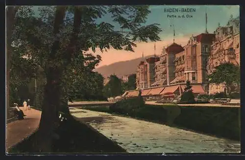 AK Baden-Baden, Partie an der Oos