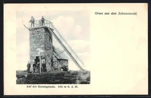 AK Hornisgrinde /Schwarzwald, Turm auf dem Berg