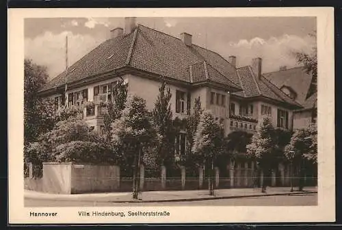 AK Hannover, Seelhorststrasse mit der Villa Hindenburg