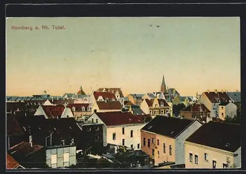 AK Homberg a. Rh., Blick über die Dächer