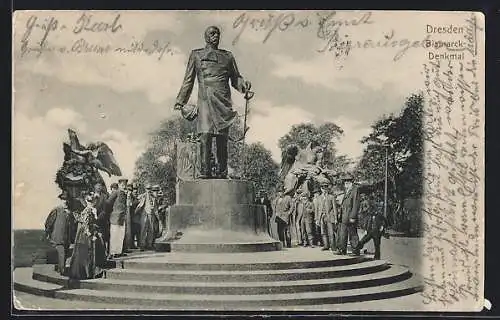 AK Dresden, Bismarck-Denkmal, Ringstrasse