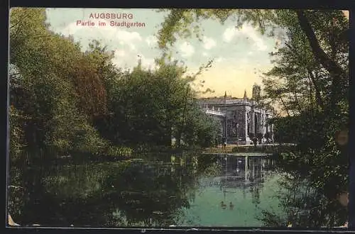 AK Augsburg, Partie im Stadtgarten