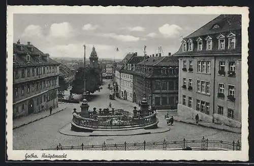 AK Gotha, Partie auf dem Hauptmarkt