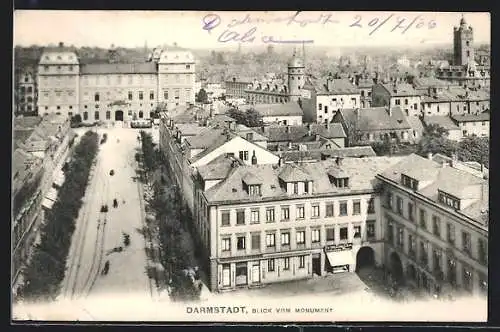 AK Darmstadt, Blick vom Monument