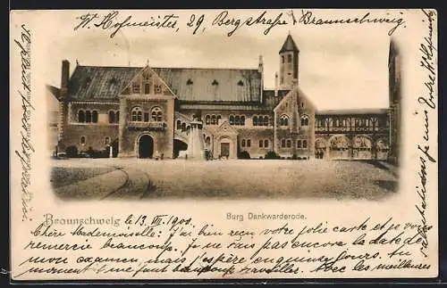 AK Braunschweig, Blick auf die Burg Denkwarderode