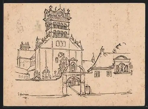 Künstler-AK Trier, Die St. Matthias-Basilika, 800-jähriges Weihe-Jubiläum