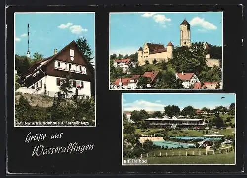 AK Wasseralfingen, Naturfreundehaus und Fernsehturm, Marienburg, Freibad
