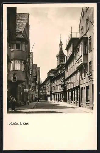 AK Aalen /Württ., Strassenpartie mit Hotel-Café Bären