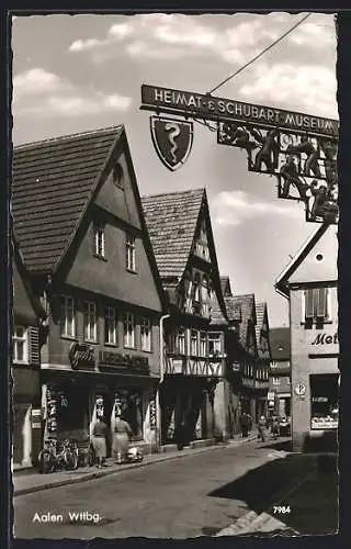 AK Aalen /Wttbg., Heimat- und Schubart-Museum, Lebensmittelgeschäft Gubi