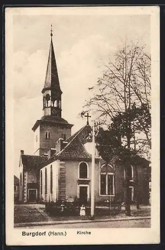 AK Burgdorf /Hann., Partie an der Kirche