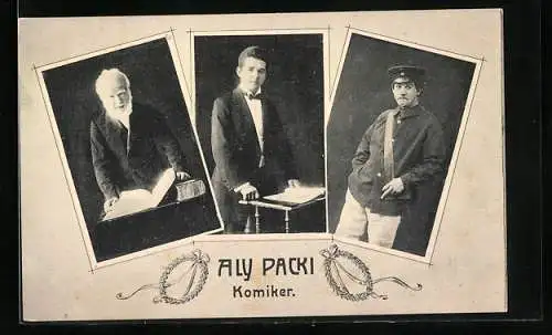 AK Komiker Aly Packi in verschiedenen Verkleidungen