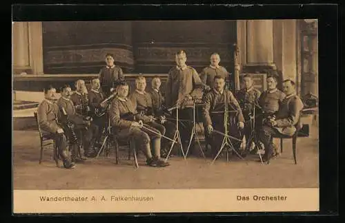 AK Orchester im Wandertheater A. A. Falkenhausen