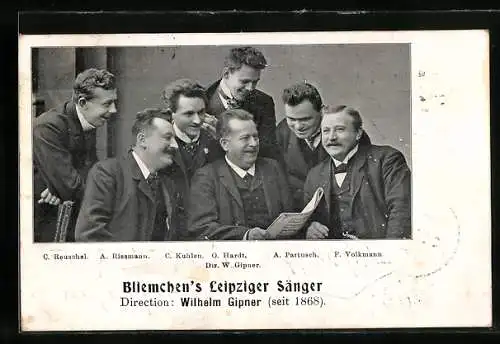 AK Leipzig, Gesangsgruppe Bliemchen`s Leipziger Sänger (Direction: Wilhelm Gipner)