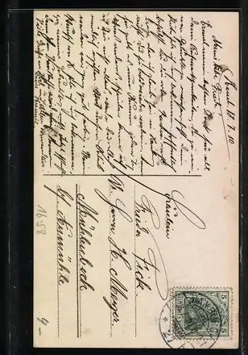 Foto-AK Junger Mann mit Mandoline, Bild mit Geliebter