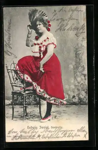 AK Soubrette Hedwig Zweigl im Bühnenkostüm