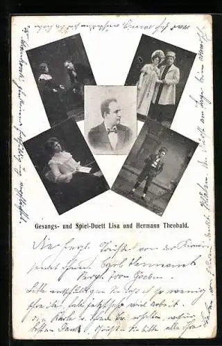 AK Gesangs- und Spiel-Duett Lisa und Hermann Theobald, Portraits