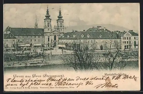 AK Graz /Steiermark, Blick auf die Mariahilferkirche