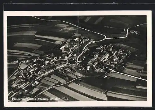 AK Blumau an der Wild, Ortsansicht vom Flugzeug aus