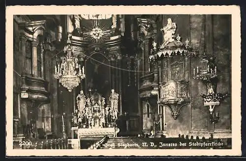 AK Gross Siegharts /N. D., Inneres der Stadtpfarrkirche