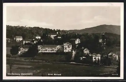 AK Bad Gleichenberg, Totalansicht mit Hotel Mailand