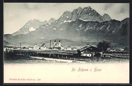 AK St. Johann in Tirol, Teilansicht mit Kirche