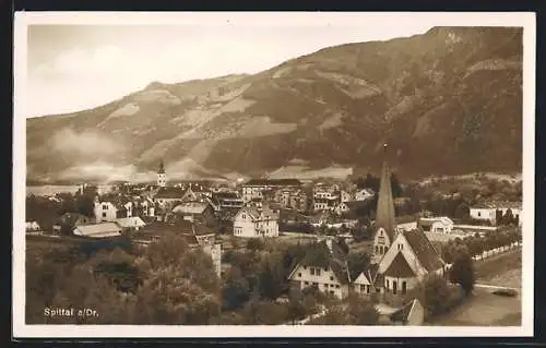 AK Spittal a. Dr., Blick über die Dächer