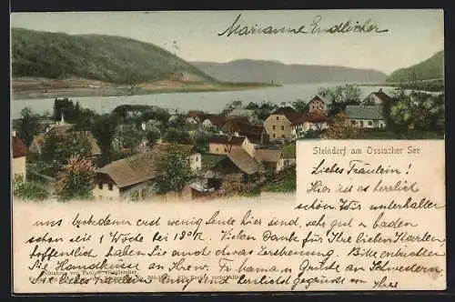 AK Steindorf, Blick auf Ort und Ossiacher See