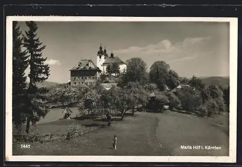 AK Guttaring in Kärnten, Ortspartie mit Kirche Maria Hilf