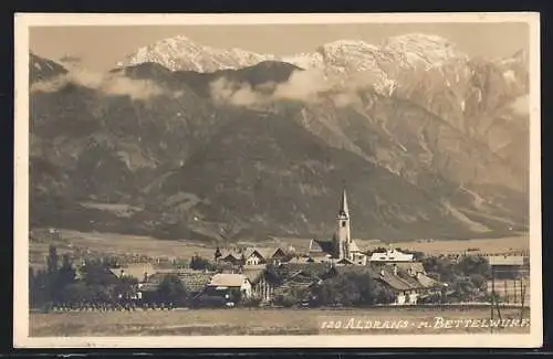 AK Aldrans, Teilansicht mit Kirche und Bettelwurf