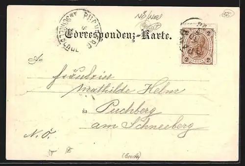 Künstler-AK Aspang, Ruderboote auf dem Teich, Ortsansicht