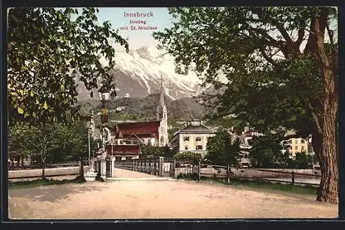 AK Innsbruck, Innsteg mit St. Nicolaus