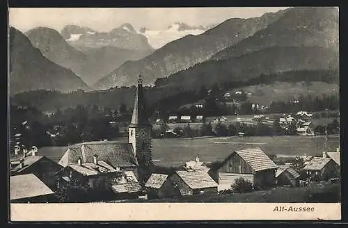 AK Alt-Aussee, Ortspartie mit Kirche