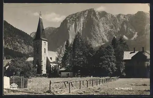 AK Alt-Aussee, Ortspartie mit Kirche