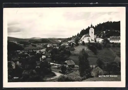 AK Metnitz /Kärnten, Panorama mit Kirche