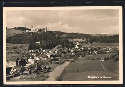 AK Strassburg in Kärnten, Teilansicht mit Kirche