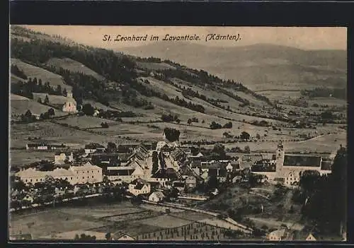 AK St. Leonhard im Lavanttale, Teilansicht mit Kirche